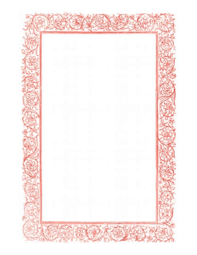 Victorian Vines Red Border page border