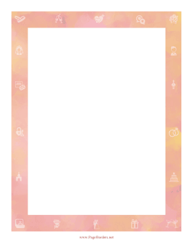 Water Color Wedding Icon Border page border