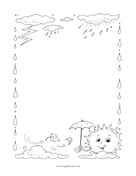 Weather Patterns Black and White page border