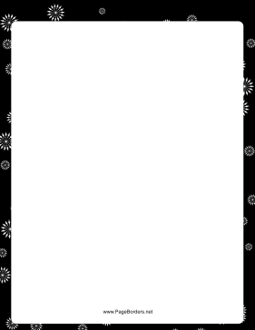 White Starbursts Black and White Border page border