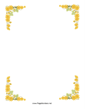 Yellow Daisies Border page border