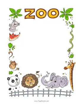 Zoo Animals page border