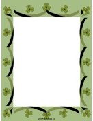 Green Shamrocks St Patricks Day Border