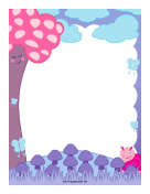 Mushrooms and Clouds Border